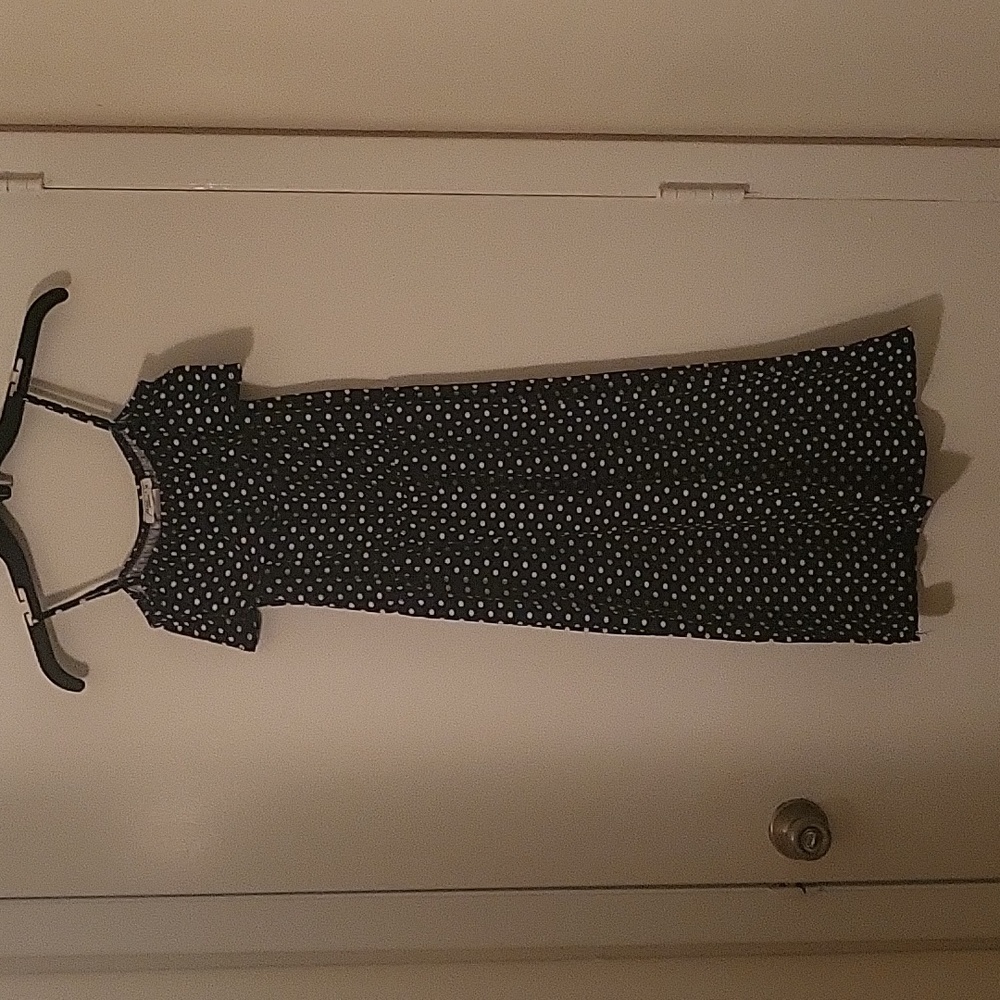 Pinc Premium Black/White Polka-Dot Girl Romper (Size 10-12 M)